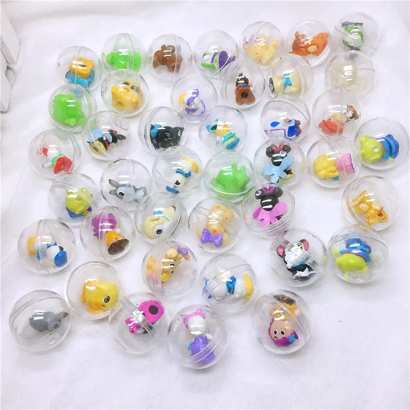 

50pc/Pack diameter 2.8cm clear plastic capsules toy balls with different figure toys mini dolls mix for vending machine