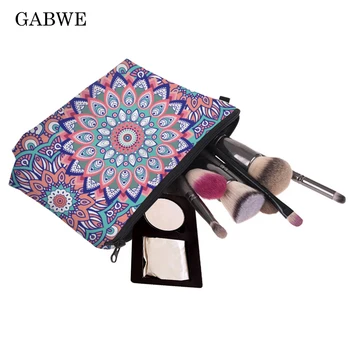 

GABWE Mandala Turquoise 3D Print Women Cosmetics Case Makeup Bag Organizer Neceser Maleta De Maquiagem Vanity Fashion Make Up