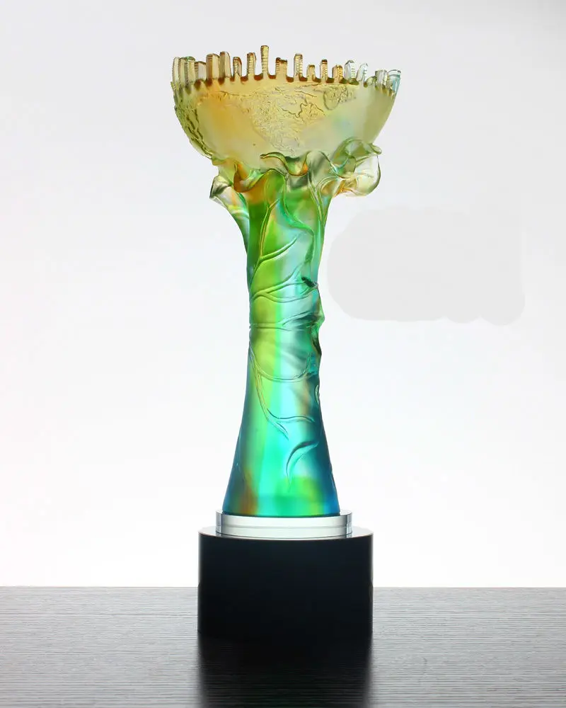 Top quality!Strategizing high end crystal trophy crystal glass trophy