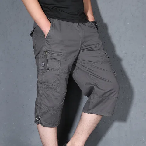 Roupas de Trabalho ao ar Livre dos Homens Clmbing Acampamento Esporte Masculino Caminhadas Trekking Caminhada Multi-bolso Anti-usar Meia Calças Shorts