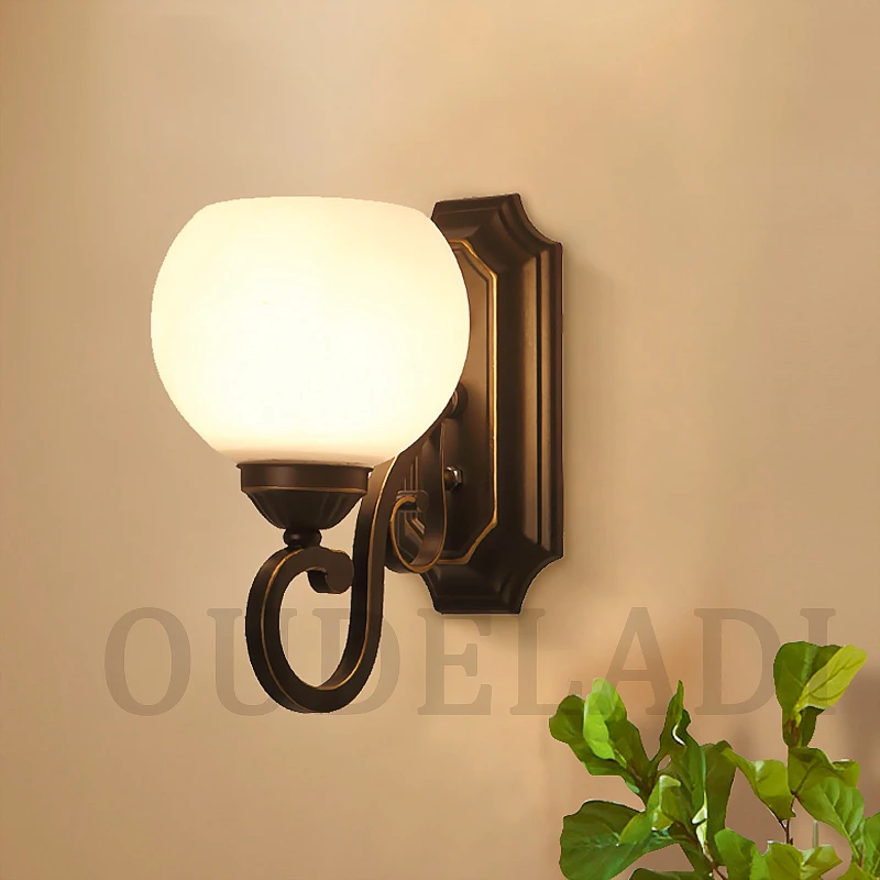 Ceny Europejski artystyczne klasyczna ściana lampy do salonu domu oświetlenie szkło kinkiet led Arandela Lamparas De Pared