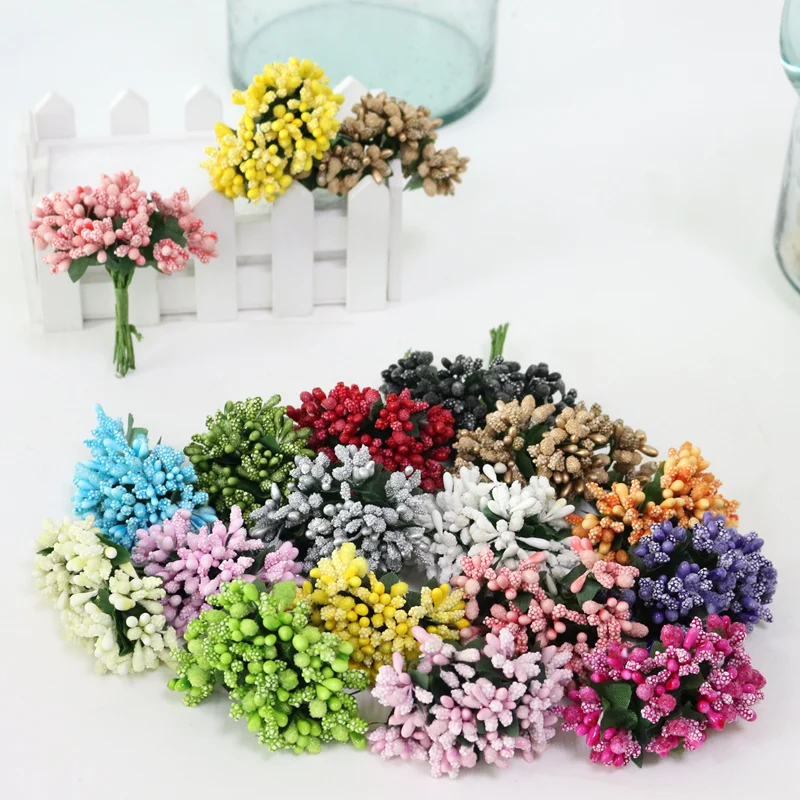 JAROWN Artificial Small Berry Colorful Beads Candy Box Gift Box Accessories DIY Wedding Creative Garland Flores Decor Flower (2)