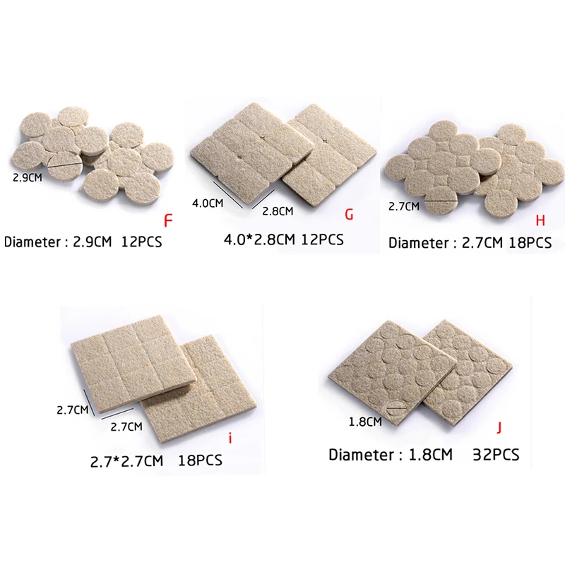 2-32PCS Self Adhesive Mat Table Chair Round Furniture Leg Pads Protector Feet Floor Square Slip Mats Bumper Home Hardware