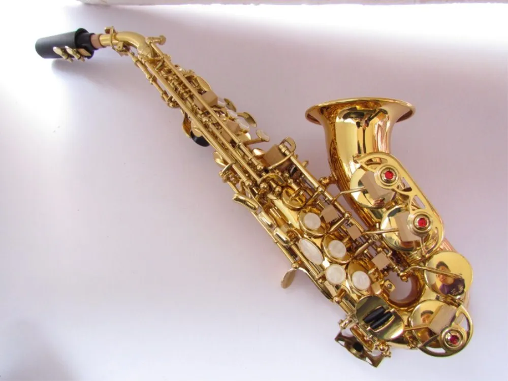 

Soprano saxophone France 54 B flat sax musical instrument Child curved Soprano saxophone Electrophoresis gold Professional
