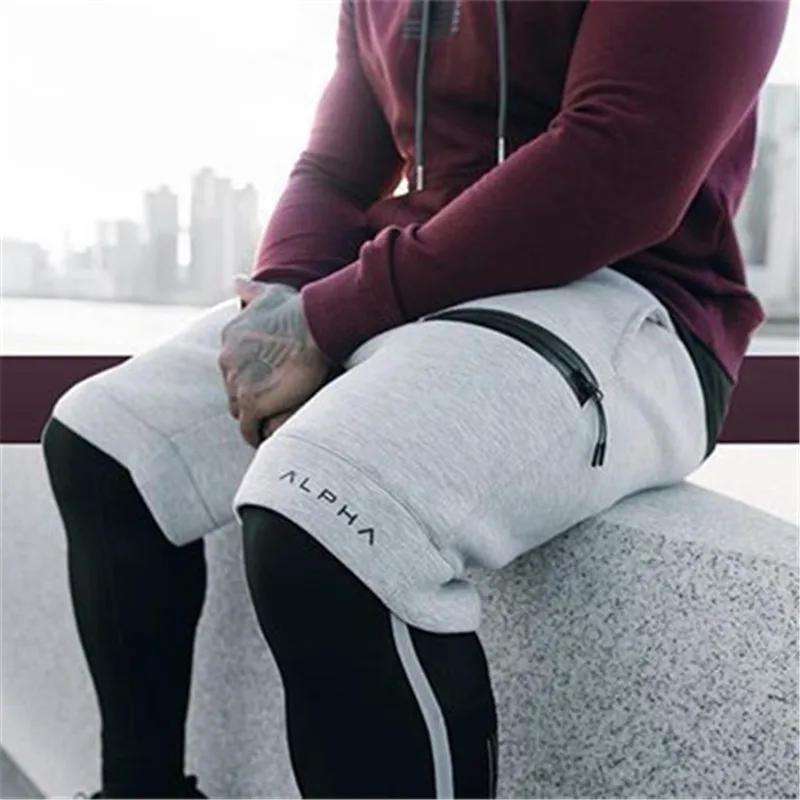 

Gyms Bodybuilding Shorts For Male Fitness Short Tights Pockets Joggers Crossfit Underpants Active Shorts Sweatpants