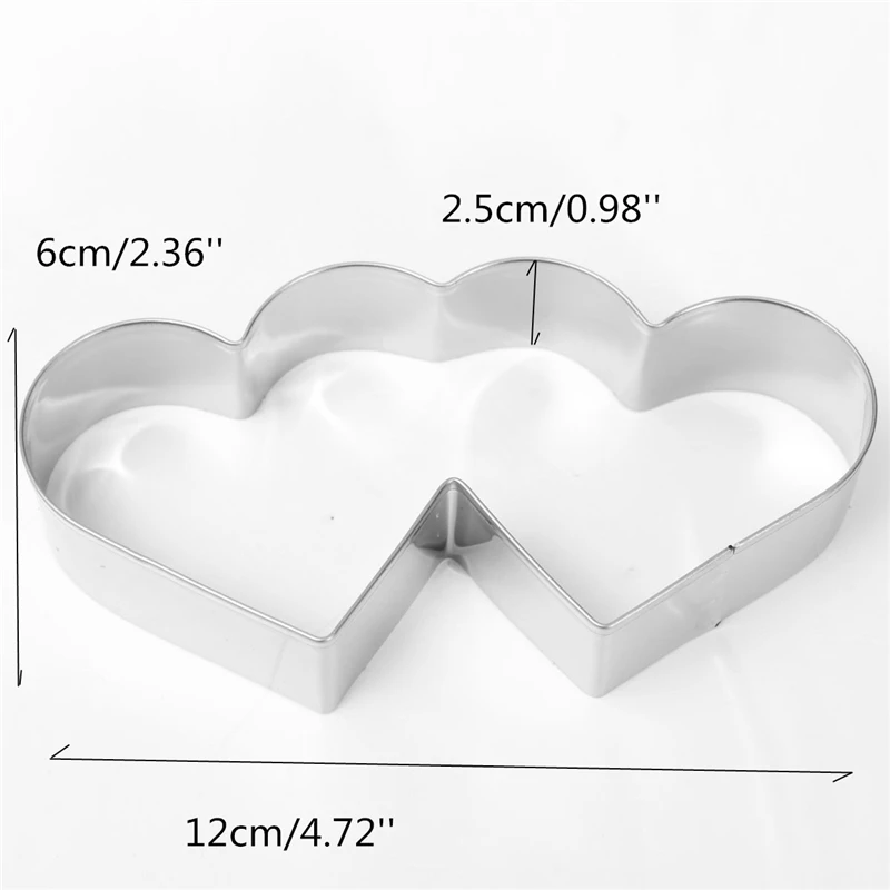 Aomily Прекрасный двойной сердце печенье резак сладкая любовь торт выпечка DIY Плесень выпечки инструменты нержавеющая сталь металл День святого Валентина