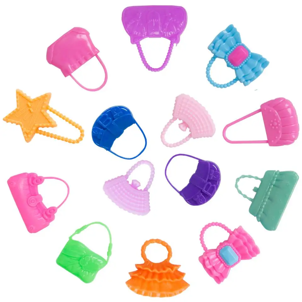 42 Pack Barbie Doll Clothes Party Gown Outfits Shoes Glasses Necklaces for Girls