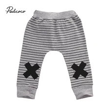 Новые брендовые штаны-шаровары в полоску для новорожденных мальчиков и девочек с рисунком монстра, леггинсы, брюки, милые штаны