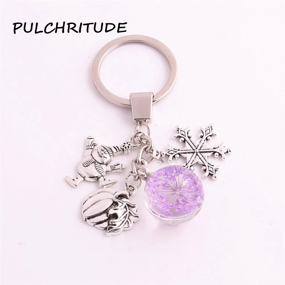 Кольцо для ключей из металлического сплава PULCHRITUDE 2 шт./лот брелок с сушеным