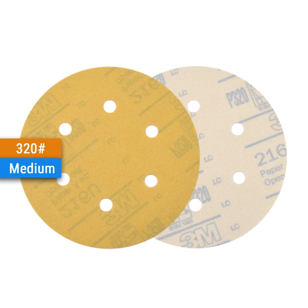 20PCS 6 Inch 150mm 6-Hole 80/120/180/240/320/400 Grit Hook & Loop Sanding Discs for Dry Sanding Round Abrasive Paper Woodworking