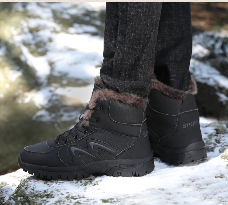 Очень теплые мужские ботинки дизайнерская мужская обувь зимние ботинки рабочие зимние ботинки для прогулок мужские ботильоны на шнуровке мужская зимняя обувь