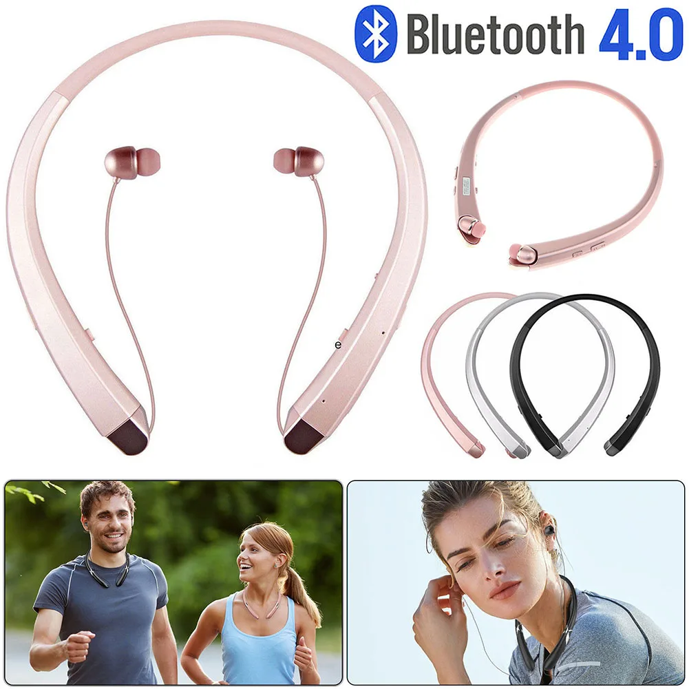 

Wireless Bluetooth Headset Sport Headphone Retractable Earbud Stereo Earphone for iPhone Samsung LG QJY99