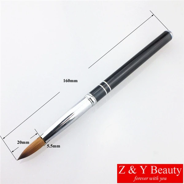 Factory Direct,Size 08,100 Kolinsky Acrylic Nail Brush,Metal Handle