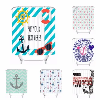 

Custom Flower Spirit Anchor Fabric Bath Screens Curtain Bathroom Mildewproof Waterproof Polyester Shower Curtain#180417-02-96