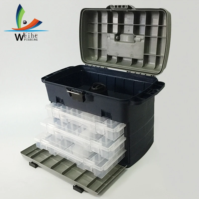 

42*22*32cm 3 Layer PP+ABS Big Fishing Tackle Box High Quality Plastic Handle Fishing Box Carp Fishing Tools Fishing Accessories