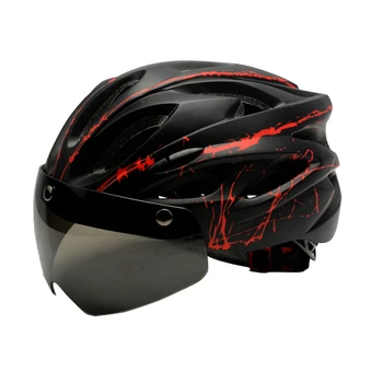 

Bike Helmet With Goggle Ultralight Windproof Bicycle Helmet With Glasses For Mtb Road Bike