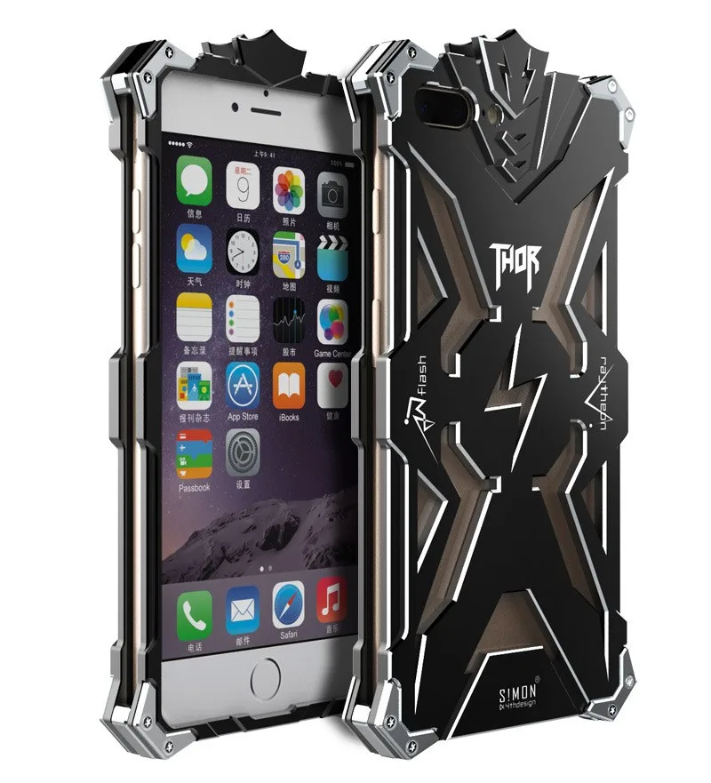 Роскошный ударопрочный металлический алюминиевый чехол для iPhone 6 6s 7 Armor Thor Ironman