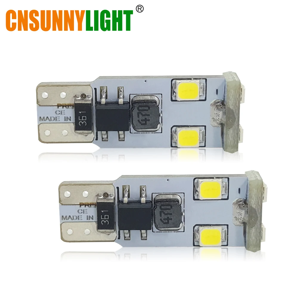 

CNSUNNYLIGHT Super Bright T10 W5W LED Bulbs 194 168 2835 6SMD Canbus No Error 12V Car Auto Bulbs Indicator Light Parking Lamp