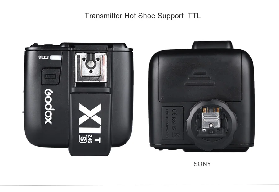 Godox X1T-S I-TTL 2,4G беспроводной триггер вспышки Транс Ми тер для камер sony DSLR с mi Shoe(X1T-S