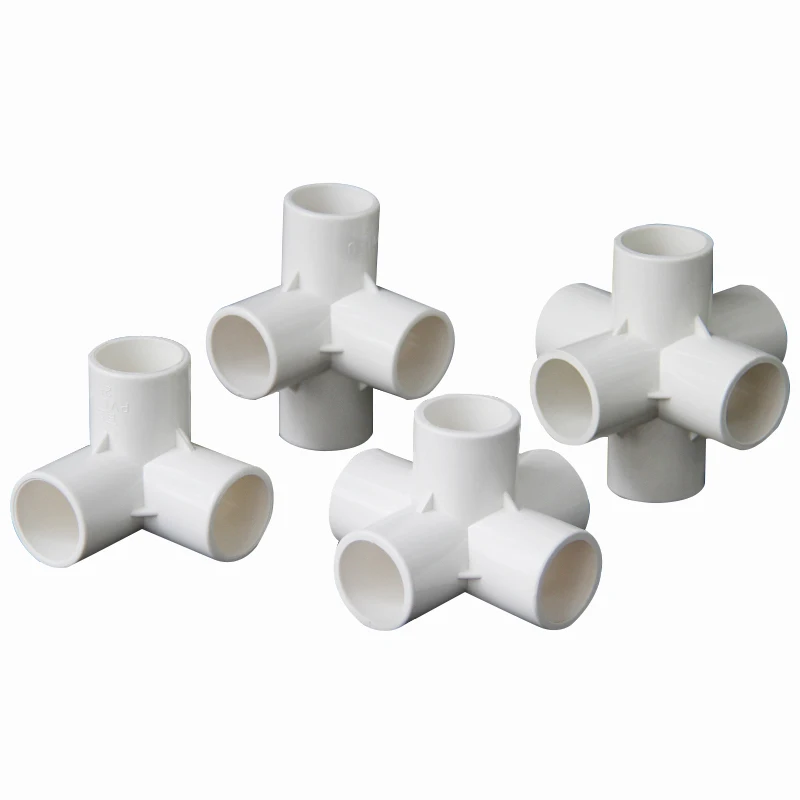 

4 Types White Inner Dia. 20mm PVC Stereoscopic 3/4/5/6 Ways Connectors Soild Joint Easy Install Garden Irrigation Hose Fittings