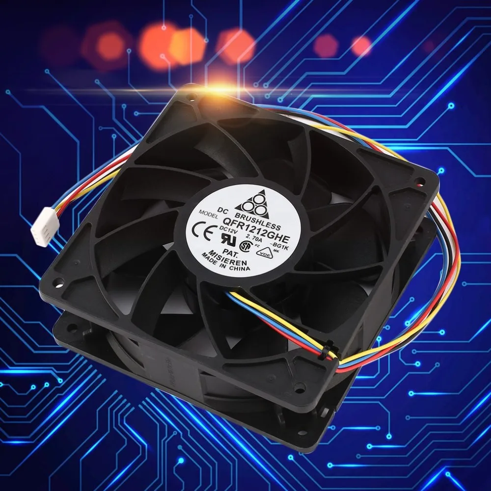 

DC 12V Cooling Fans General 4 Pin Brushless Industrial Fans Heatsink Cooler Cooling Radiator Part 120*120*38mm
