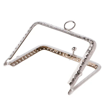 

Fashion 11x8cm 1PC Coin Bag Purse Metal Frame Kiss Clasp Handbag Handle Vintage Making DIY Craft 4 Colors Accessories