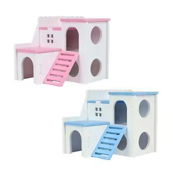 

Wooden Hamster House Hideout Exercise Play Toys Mouse Rat Small Animals Chew halloween or christmas gift