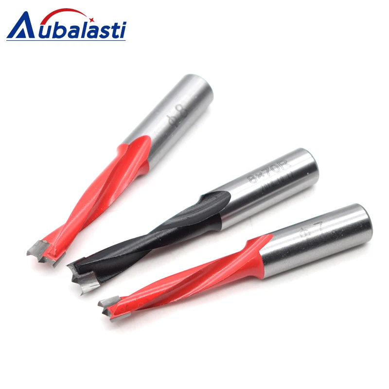 Aubalasti 4mm-9mm Wood Drill Bit 70mm Length Router Bit Row Drilling for Boring Machine Gang Drills for Wood Carbide Endmill