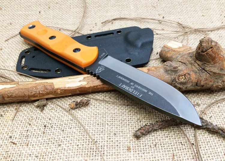 NEW! TOPS Brothers of Bushcraft Fieldcraft Hunting Fixed Knife,9Cr18Mov Blade G10 Handle Camping Knife.
