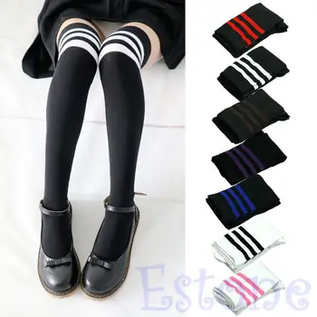 

Fashion Women Sexy Stripe Cotton Over Knee Socks Thigh High Stockings Long Socks
