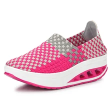 Women dancing shoes fitness slimming sneakers female 2017 Autumn Elastic band woven salsa dance shoes outdoor swing shoes
