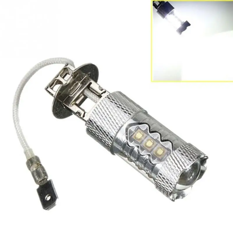 

Car LED Fog Lights 1PCs H3 LED Bulbs 6000K White Fog Lights Bulbs High Beam Super White 16led H3 auto light