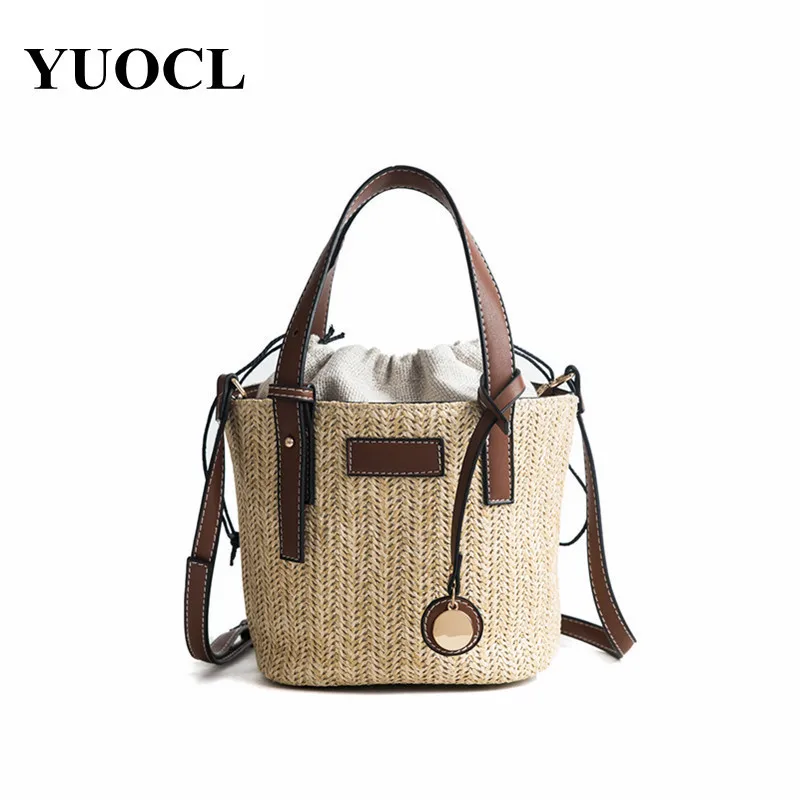 

2018 crossbody bags for women leather handbags luxury handbags women bags designer straw woven tote shoulder bag sac a main