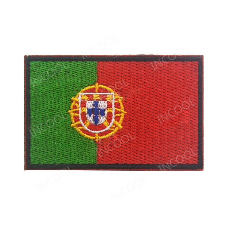 

Portugal Flag Embroidery Patch Military Green Morale Patch Tactical Emblem Badges Applique Embroidered Patches Drop Shipping