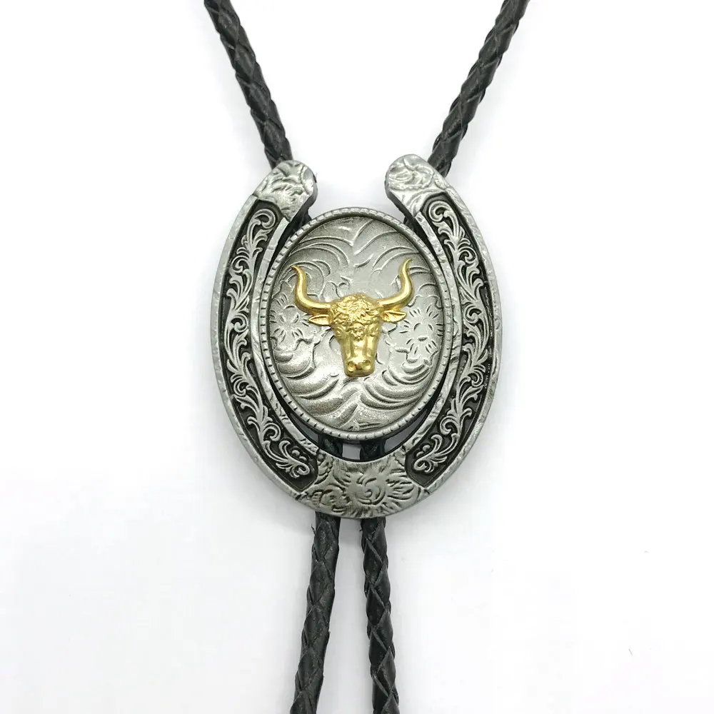 U Shape Western eagle Bolo Tie Pendant Necklace Metal for Women Cowboy