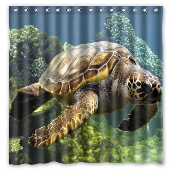 Высокое качество полиэстер занавеска для душа морская черепаха современный дизайн водонепроницаемый ткань шторы в ванную комнату 72*72 дюймов - Цвет: 4