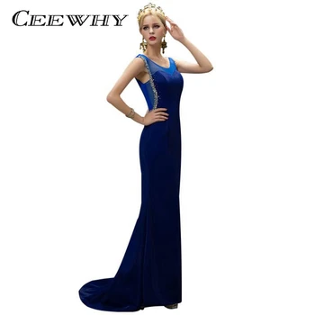 

CEEWHY Taffeta Robe De Soiree Court Train Women Long Evening Dresses Bride Banquet Elegant Floor-length Mermaid Prom Dress
