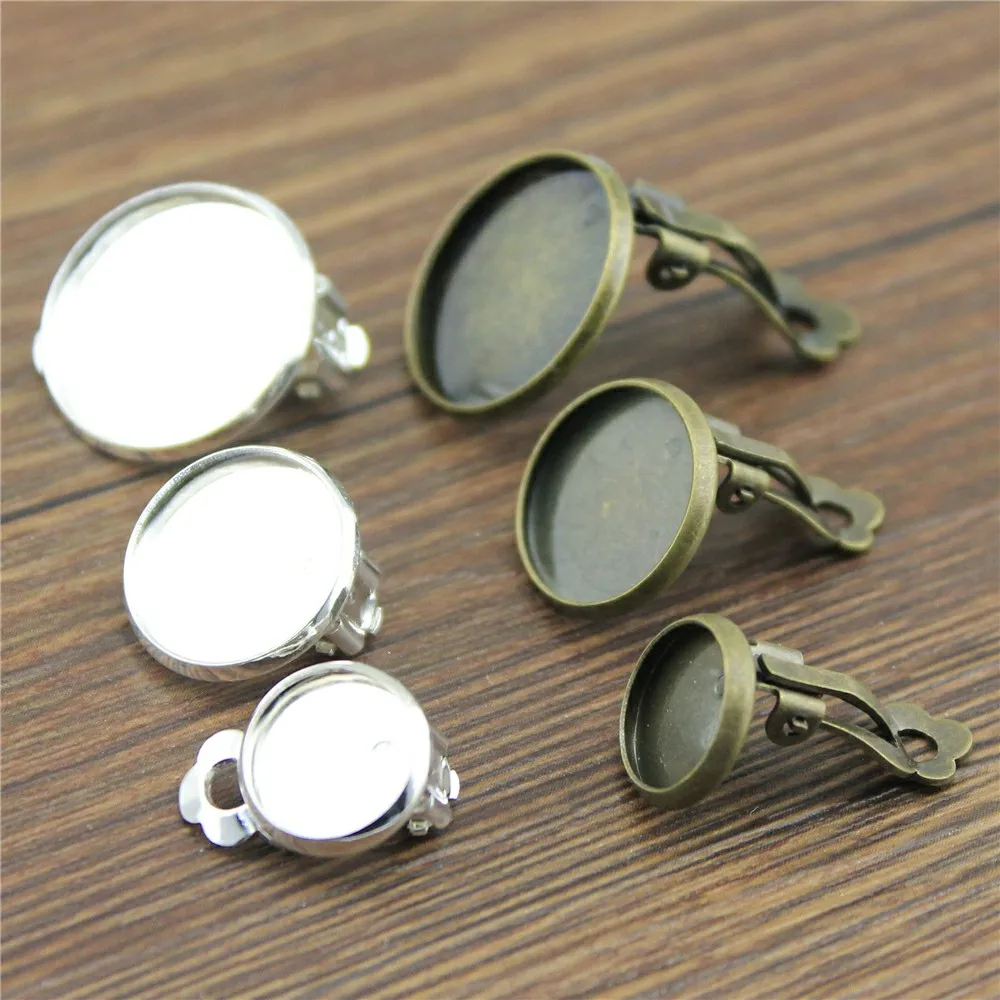 10pcs Ear Clips Earrings, Clip Earring Base Setting, 2 Colors DIY