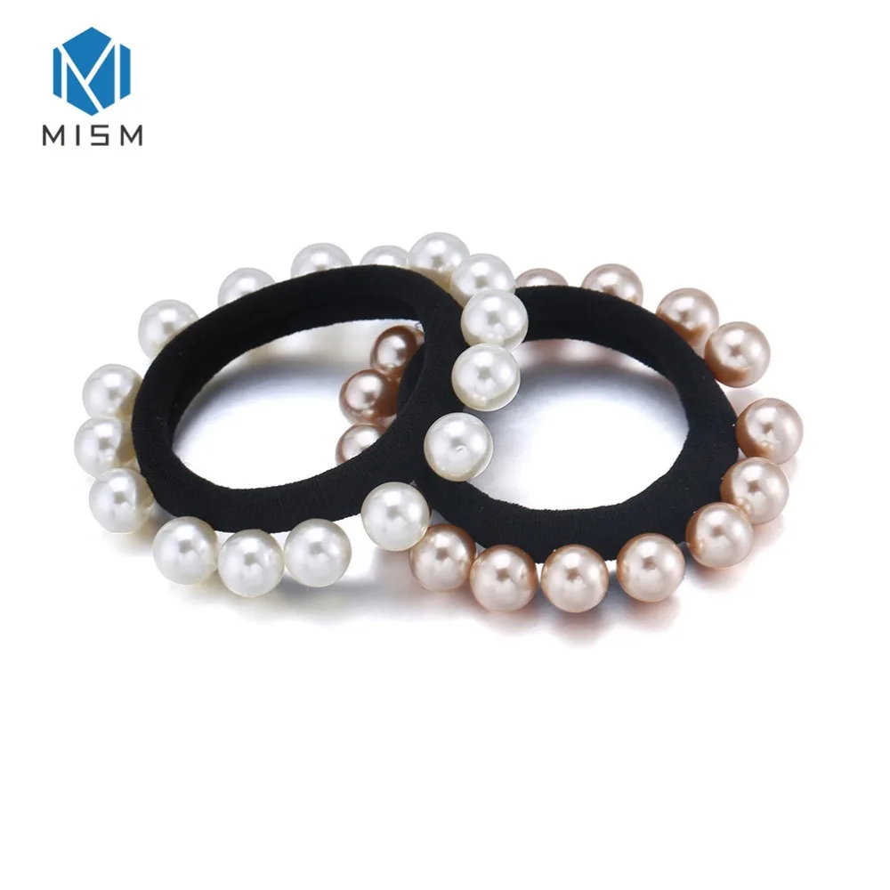 

M MISM Luxury Pearl Rubber Bands Hair Accessories Scrunchies Elastic Hair Band For Women Hair Scrunchies Full Bead Gum For Hair