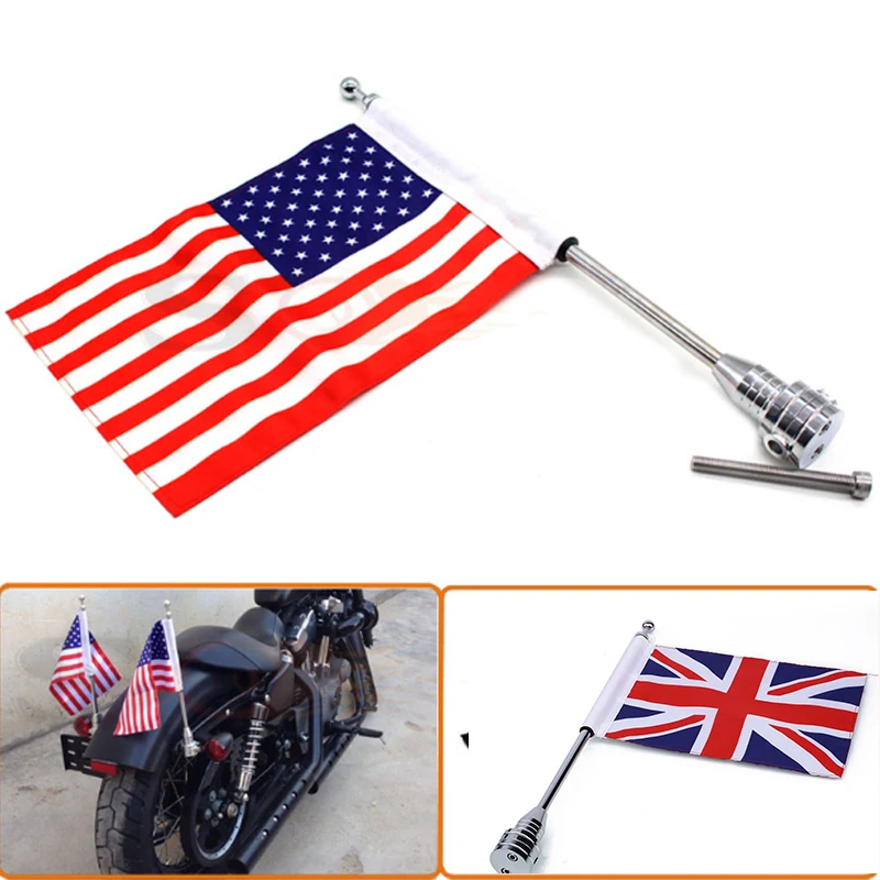 Мотоцикл задний багажник багажная стойка Америка Великобритания украшение флага полюс для Halley Davidson XL 883,1200, 48 Дана, мягкий хвост, 1584
