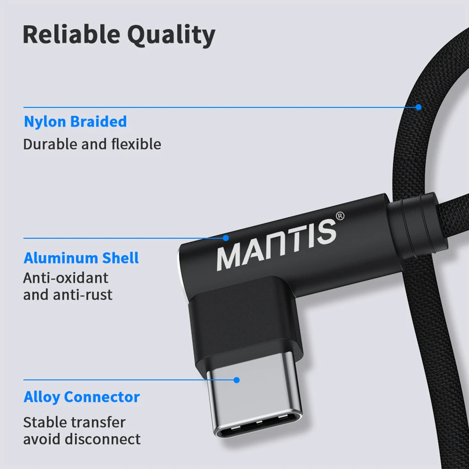 MANTIS USB Type C Cable For Samsung Huawei Xiaomi Oneplus Redmi Fast Charging USB Data Cable Android Mobile Phone Charger Cord 4