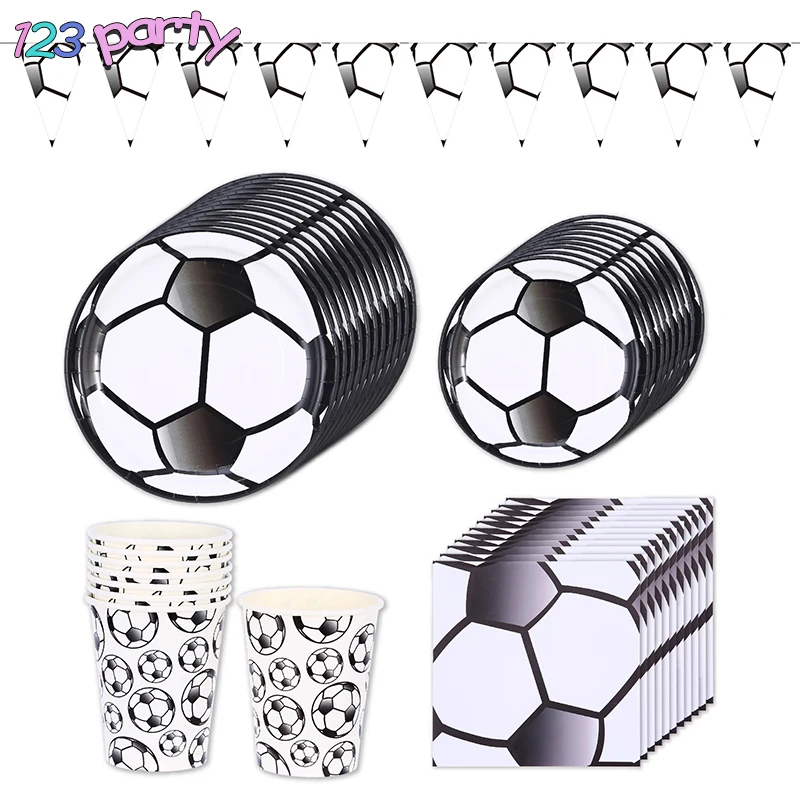 

123 party Football disposable party tableware paper plates cup birthday party decorations adult baby shower party supplies