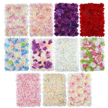

40X60 cm Kunstbloem Zijde Rose Champagne Decoratieve Bloem Muur Romantische Bruiloft Achtergrond Decoratie LA01