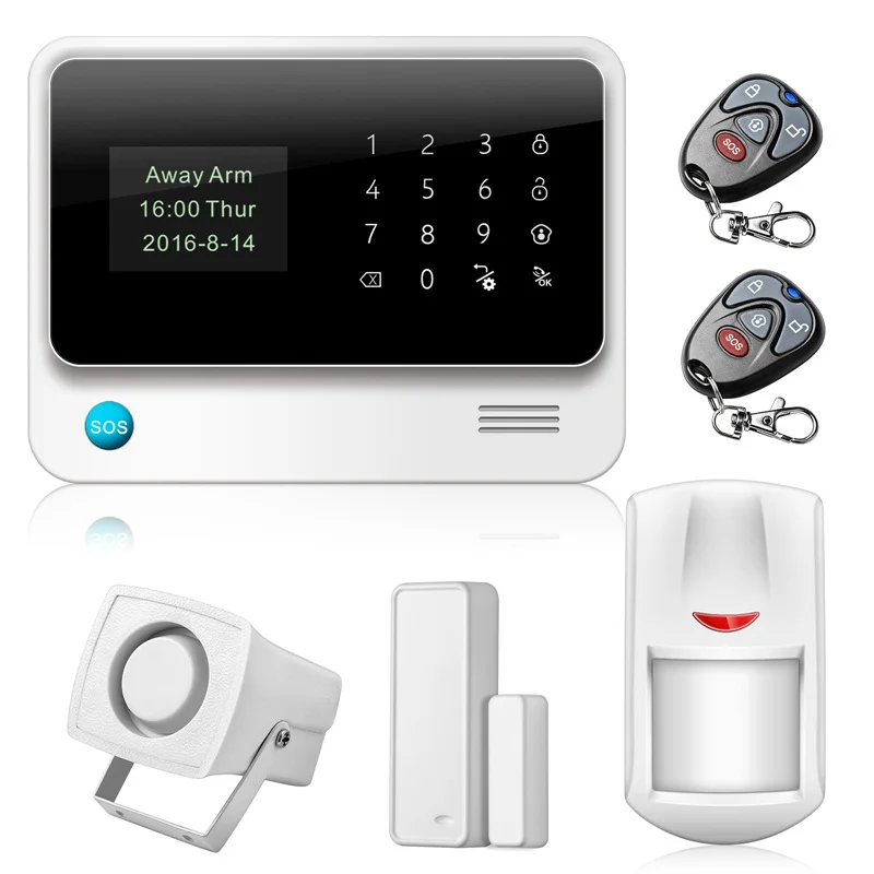 433MHz Security Touch Screen WIFI GSM Home security alarm IOS Android APP control With PIR Motion Detector Door Sensor