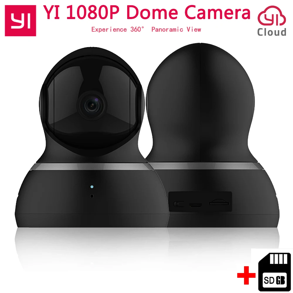 [Международное издание] Xiaomi YI 1080 P купол Камера + 32 г карты 112 "Широкий формат 360" вид pan-Tilt Управление Ночное видение IP дома Cam
