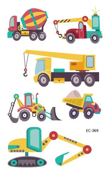 

Waterproof Temporary Tattoo Sticker Cartoon Crane Cool Car Fake Tatto Flash Tatoo Tatouage Temporaire Toy For Kids Children Boy