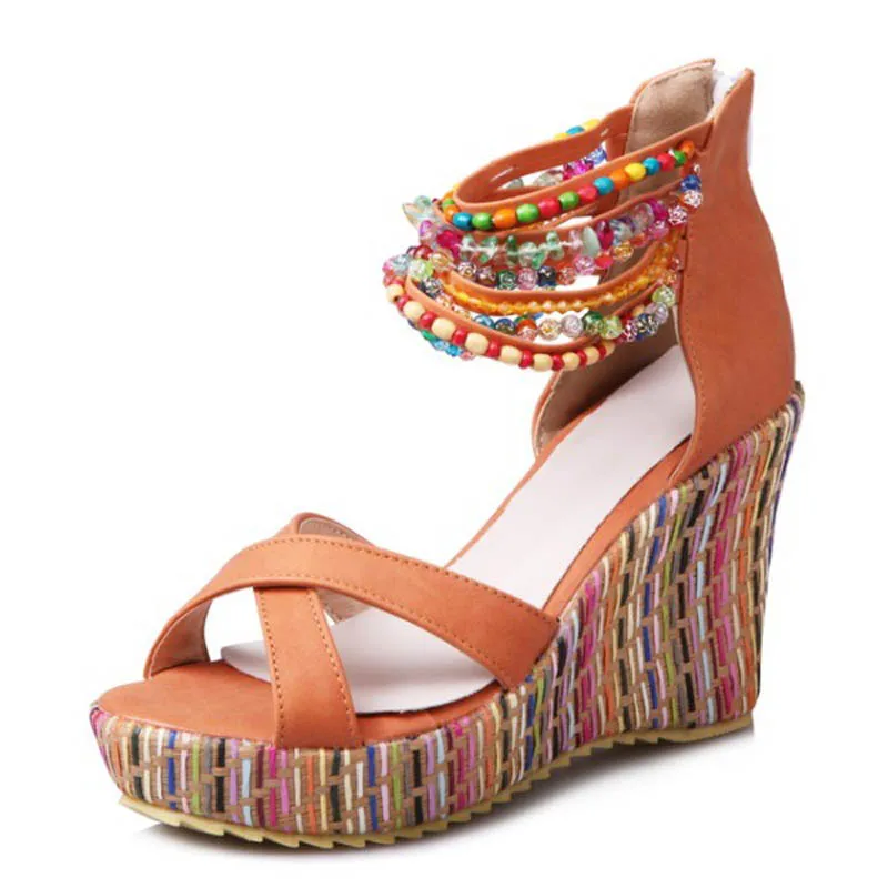 bohemian wedge sandals