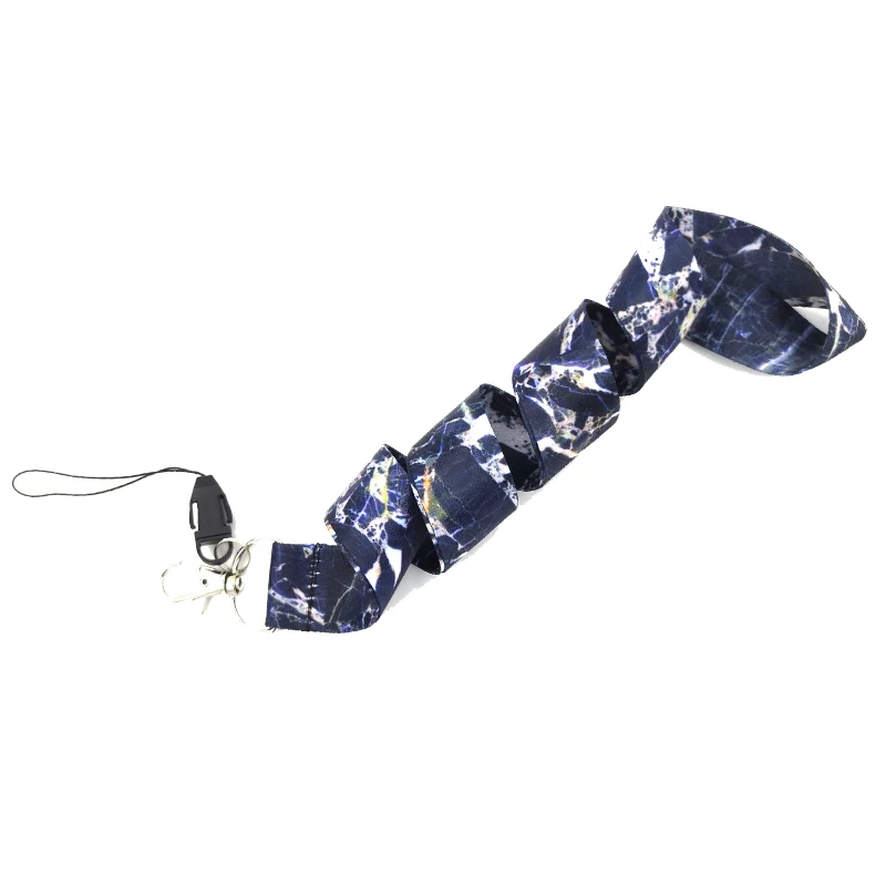 

Regooly RE31 Black marble pattern grain Neck Strap Lanyards ID badge card holder keychain Mobile Phone Strap Gift Ribbon lanyard