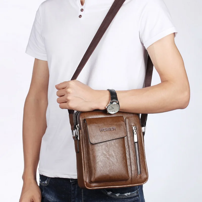 

Oeak Men Casual Messenger Bag Male Crossbody Bags Man Shoulder Bags PU Leather Business Bag 2019 Fashion
