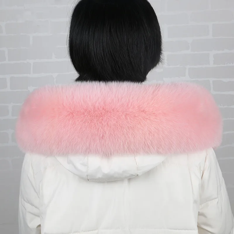 

Women real fox fur collar muffler fur scarf winter fox fur collar for Men coat Hood decoration collar